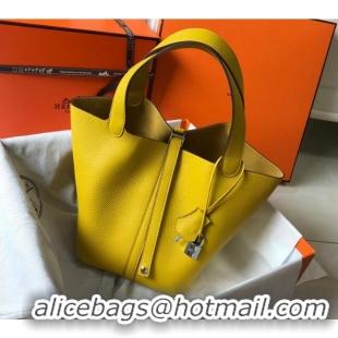 Well Crafted Hermes Picotin Lock Bag 18cm/22cm in Togo Calfskin 11287 Amber Yellow/Silver 2023