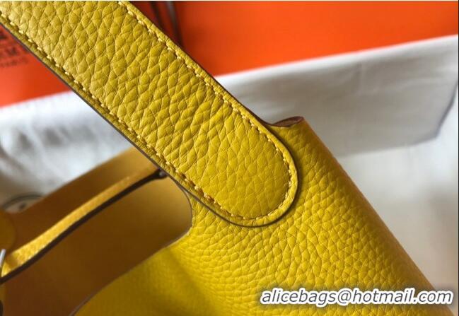 Well Crafted Hermes Picotin Lock Bag 18cm/22cm in Togo Calfskin 11287 Amber Yellow/Silver 2023