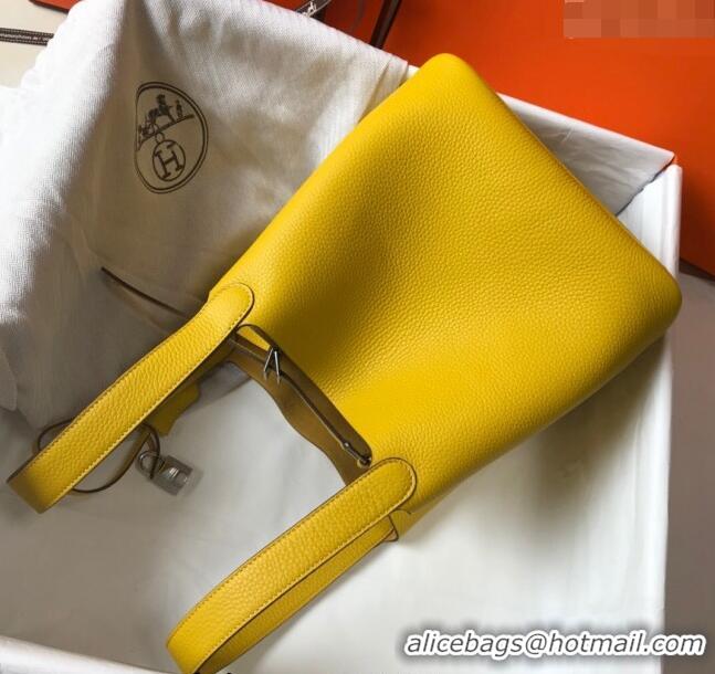 Well Crafted Hermes Picotin Lock Bag 18cm/22cm in Togo Calfskin 11287 Amber Yellow/Silver 2023