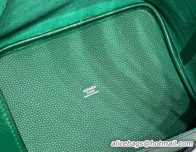 Famous Brand Hermes Picotin Lock Bag 18cm/22cm in Togo Calfskin 11287 Emerald Green/Silver 2023