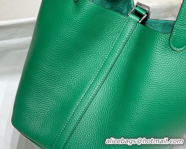 Famous Brand Hermes Picotin Lock Bag 18cm/22cm in Togo Calfskin 11287 Emerald Green/Silver 2023