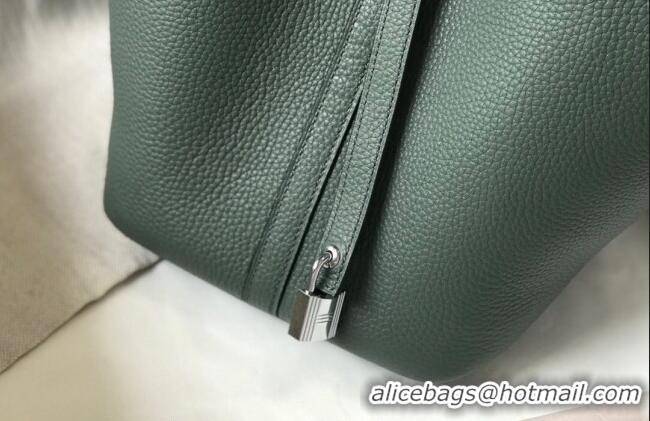 Most Popular Hermes Picotin Lock Bag 18cm/22cm in Togo Calfskin 11287 Almond Green/Silver 2023