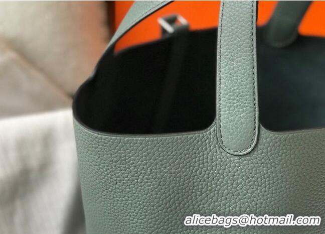 Most Popular Hermes Picotin Lock Bag 18cm/22cm in Togo Calfskin 11287 Almond Green/Silver 2023