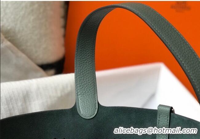 Most Popular Hermes Picotin Lock Bag 18cm/22cm in Togo Calfskin 11287 Almond Green/Silver 2023