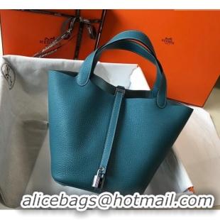 Classic Design Hermes Picotin Lock Bag 18cm/22cm in Togo Calfskin 11287 Denim Blue/Silver 2023