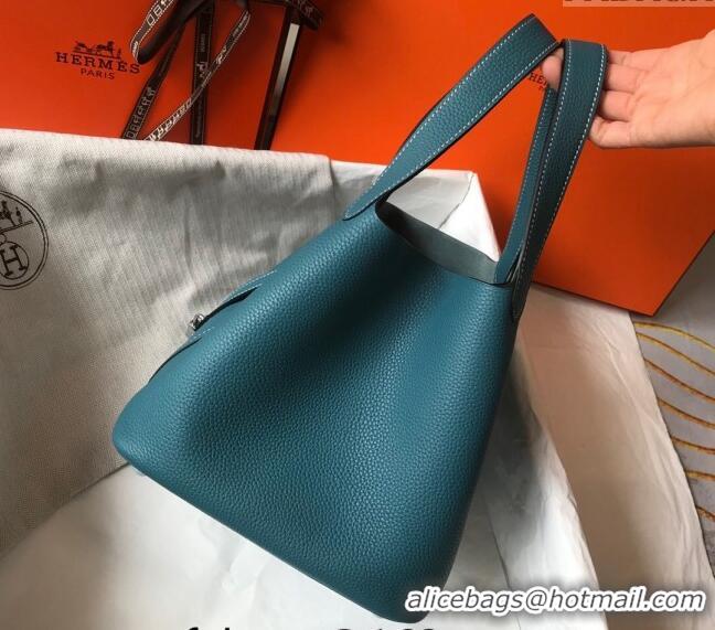 Classic Design Hermes Picotin Lock Bag 18cm/22cm in Togo Calfskin 11287 Denim Blue/Silver 2023