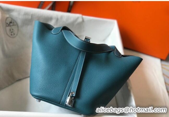 Classic Design Hermes Picotin Lock Bag 18cm/22cm in Togo Calfskin 11287 Denim Blue/Silver 2023