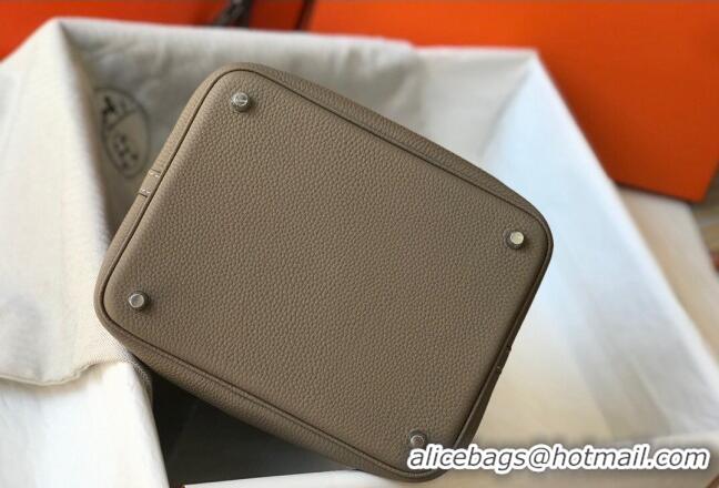 Super Quality Hermes Picotin Lock Bag 18cm/22cm in Togo Calfskin 11287 Dove Grey/Silver 2023