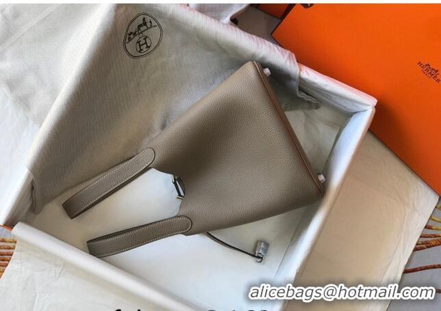 Super Quality Hermes Picotin Lock Bag 18cm/22cm in Togo Calfskin 11287 Dove Grey/Silver 2023