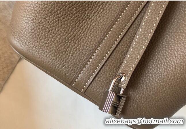 Super Quality Hermes Picotin Lock Bag 18cm/22cm in Togo Calfskin 11287 Dove Grey/Silver 2023