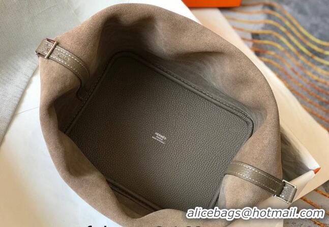 Super Quality Hermes Picotin Lock Bag 18cm/22cm in Togo Calfskin 11287 Dove Grey/Silver 2023