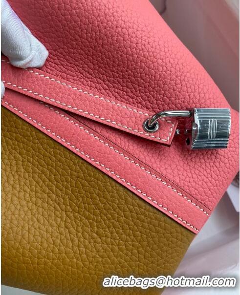 Grade Design Hermes Picotin Lock Bag 18cm/22cm in Taurillon Clemence Leather H2901 Sesame/ Lipstick Pink/Silver (Full Ha