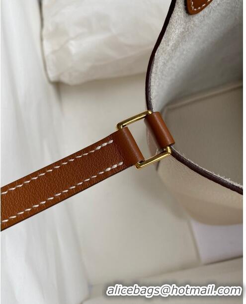 Discount Hermes Picotin Lock Bag 18cm/22cm in Taurillon Clemence Leather and Swift Leather 42906 Milk Shake White/Gold (