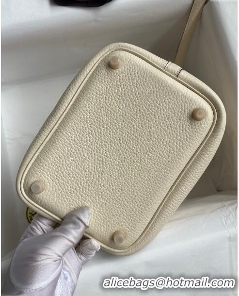 Super Quality Hermes Picotin Lock Bag 18cm/22cm in Taurillon Clemence Leather  H2901 Cream White/Gold (Pure Handmade)