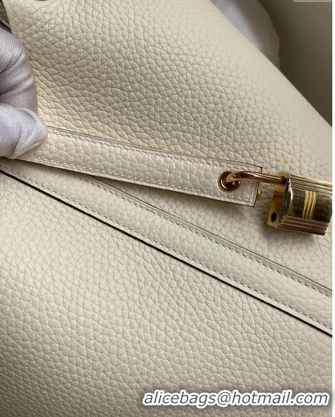 Super Quality Hermes Picotin Lock Bag 18cm/22cm in Taurillon Clemence Leather  H2901 Cream White/Gold (Pure Handmade)