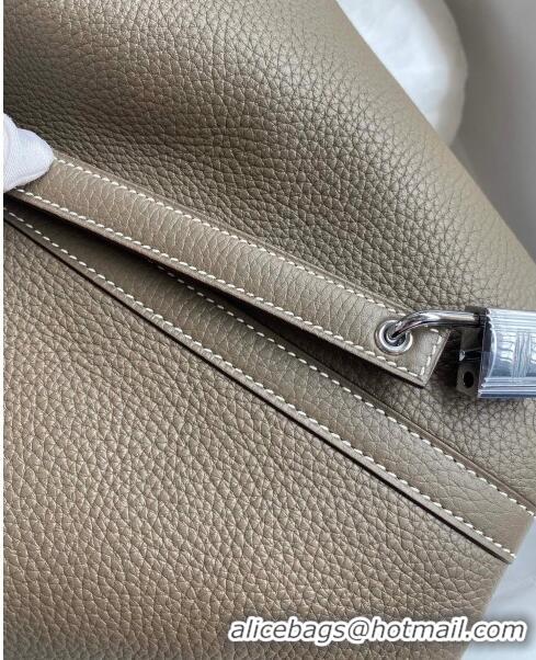 Good Product Hermes Picotin Lock Bag 18cm/22cm in Taurillon Clemence Leather H2901 Etoupe/Silver (Pure Handmade)