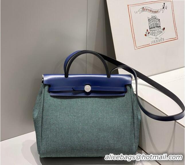 Inexpensive Hermes Herbag Zip Bag PM 31cm in Check Canvas 0521 Green 2024