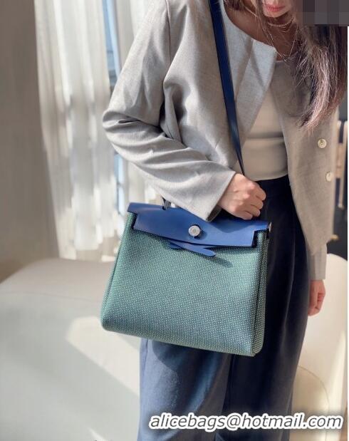 Inexpensive Hermes Herbag Zip Bag PM 31cm in Check Canvas 0521 Green 2024