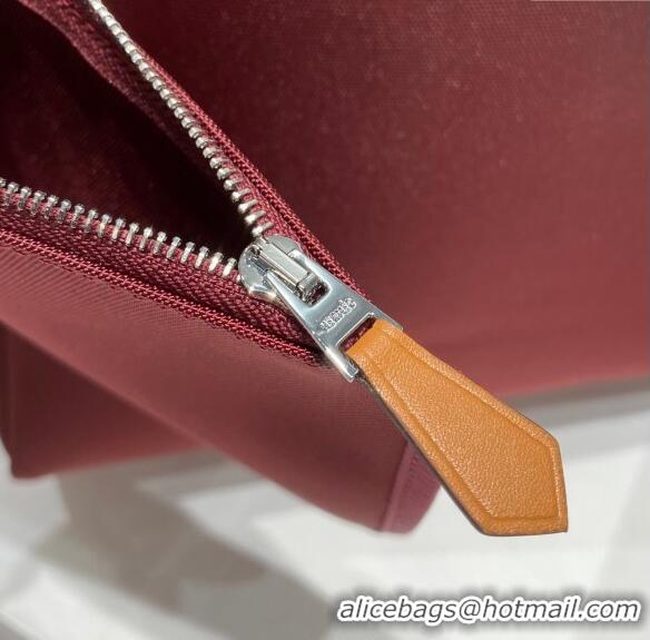 Luxury Discount Hermes Herbag Zip Bag PM 31cm in Canvas 0521 Bordeaux Red 2024