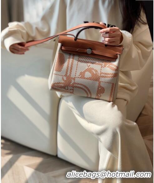 Super Quality Hermes Herbag Zip Bag PM 31cm in Printed Canvas 0521 Brown 2024