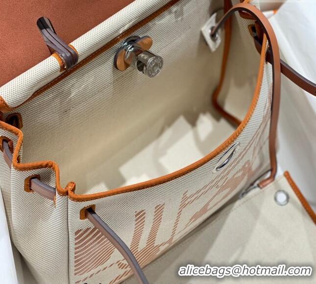 Super Quality Hermes Herbag Zip Bag PM 31cm in Printed Canvas 0521 Brown 2024