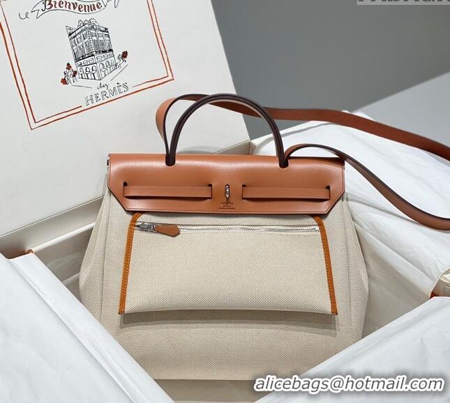 Good Looking Hermes Herbag Zip Bag PM 31cm in Printed Canvas with 