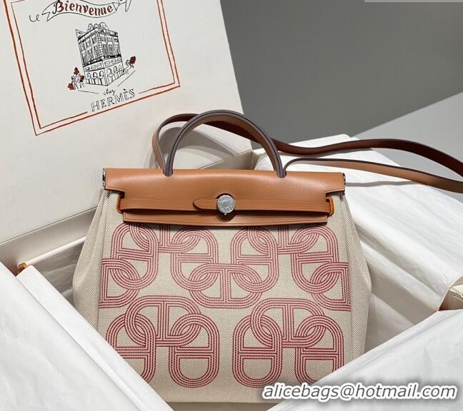 Good Looking Hermes Herbag Zip Bag PM 31cm in Printed Canvas with 