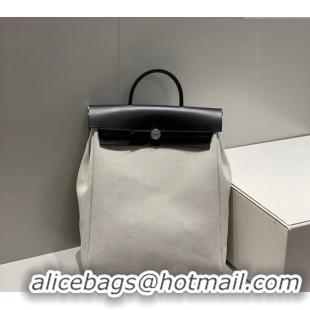 Fashion Luxury Hermes Herbag A Dos Zip Backpack Bag 29cm in Canvas H0521 Black/White 2024