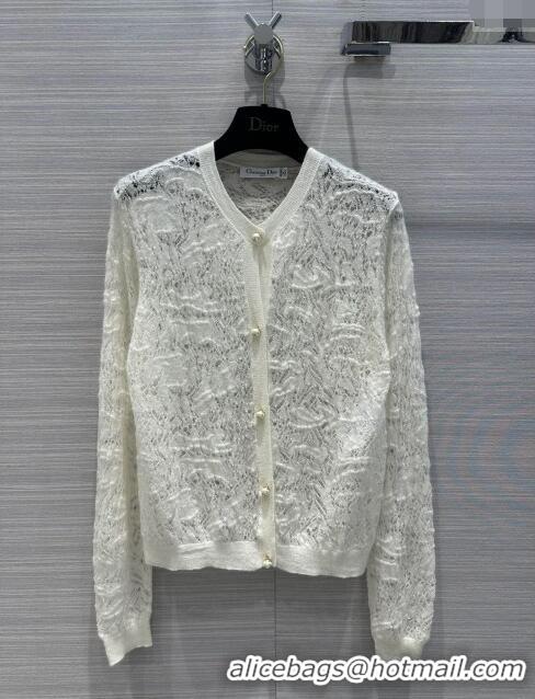 Big Discount Dior Knit Cardigan D051702 Beige 2024