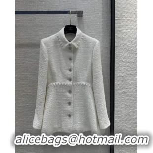 Grade Discount Chanel Tweed Jacket Dress CH051709 White 2024