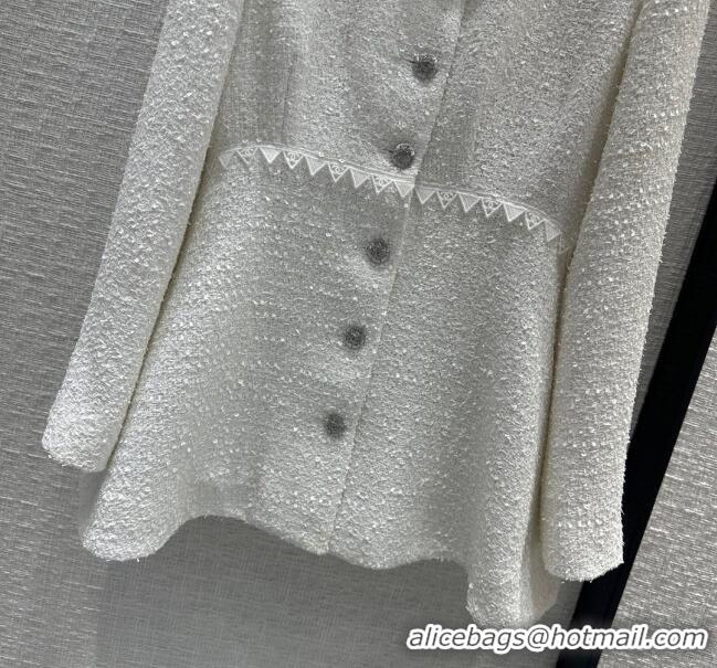 Grade Discount Chanel Tweed Jacket Dress CH051709 White 2024