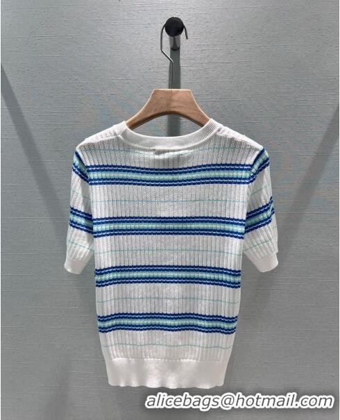 ​Super Quality Chanel Knit Short-Sleeved Sweater CH051713 White 2024