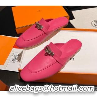 Buy Luxury Hermes OZ Mules in Smooth Calfskin H041804 Rosy 041804