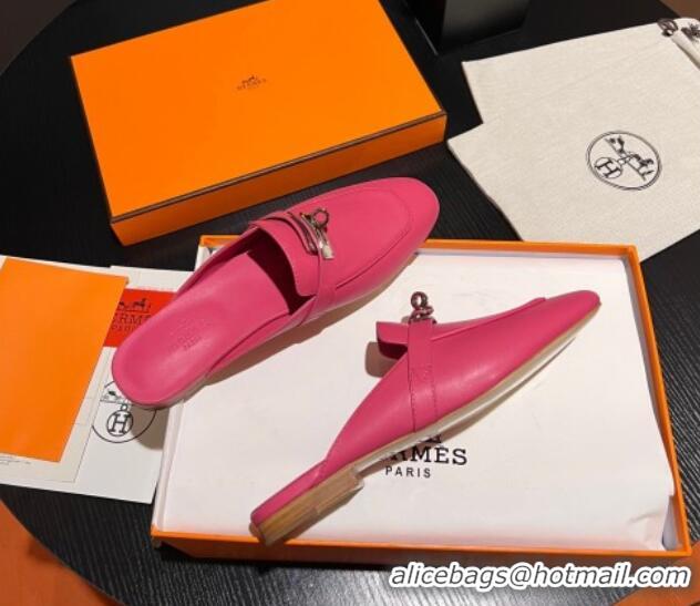 Buy Luxury Hermes OZ Mules in Smooth Calfskin H041804 Rosy 041804