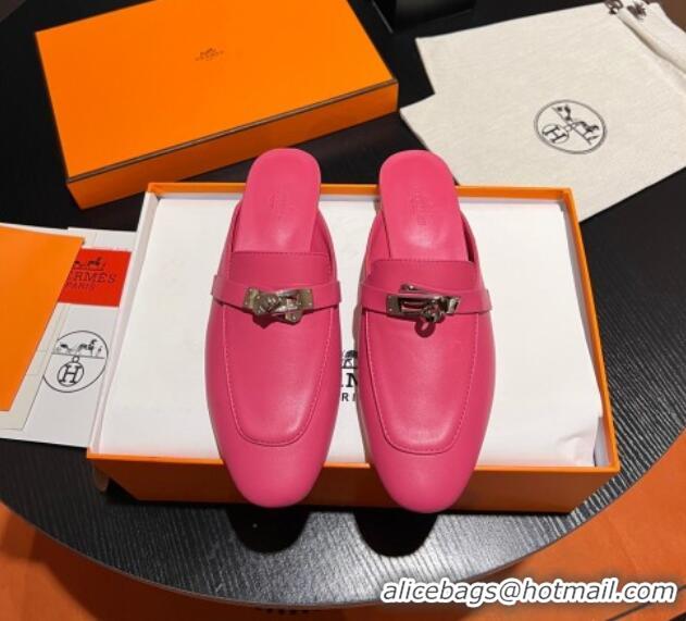 Buy Luxury Hermes OZ Mules in Smooth Calfskin H041804 Rosy 041804