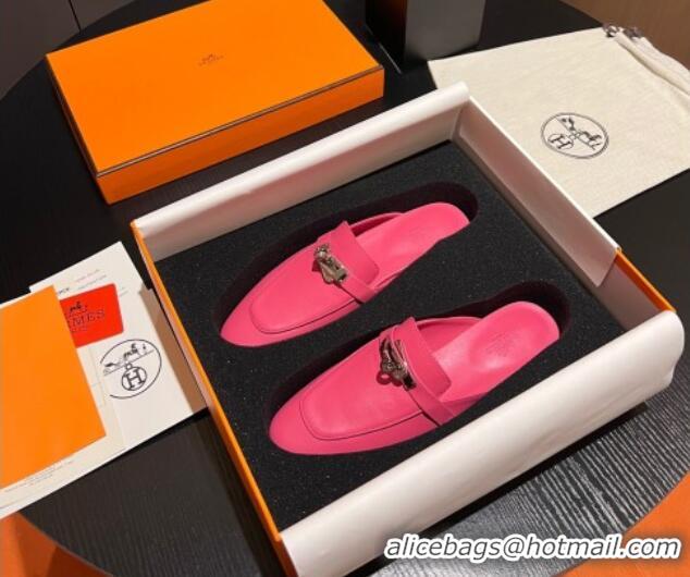 Buy Luxury Hermes OZ Mules in Smooth Calfskin H041804 Rosy 041804