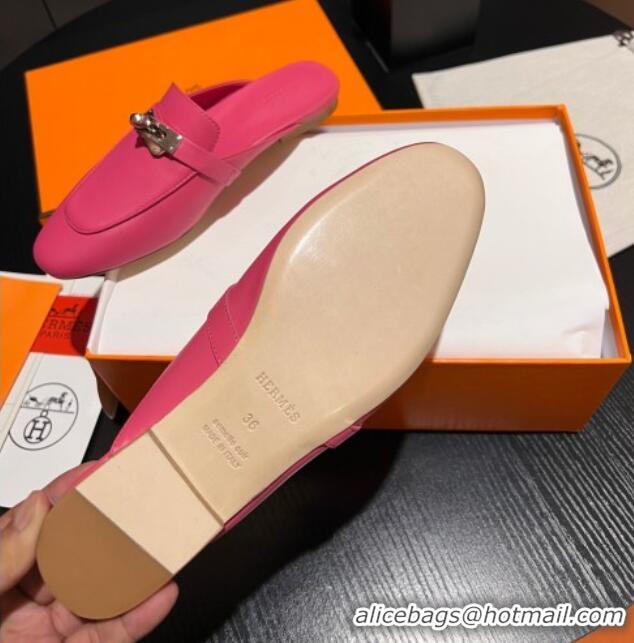 Buy Luxury Hermes OZ Mules in Smooth Calfskin H041804 Rosy 041804