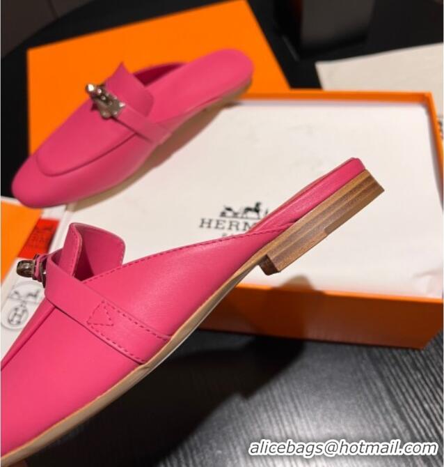 Buy Luxury Hermes OZ Mules in Smooth Calfskin H041804 Rosy 041804