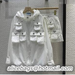 ​Famous Brand Prada Jacket and Shorts P051722 White 2024