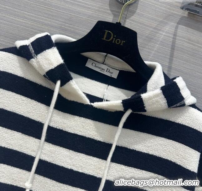 Big Discount Dior Knit Short-sleeved Sweater D051725 White/Black 2024