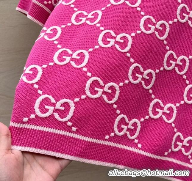 New Design Gucci GG Short-sleeved Sweater G051733 Pink 2024