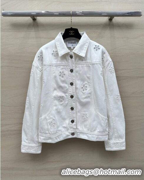 ​Buy Cheapest Chanel Denim Jacket CH051721 White 2024