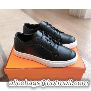 Pretty Style Hermes Irwin Calfskin Sneakers Black 425093