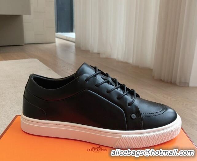 Pretty Style Hermes Irwin Calfskin Sneakers Black 425093