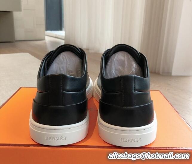 Pretty Style Hermes Irwin Calfskin Sneakers Black 425093