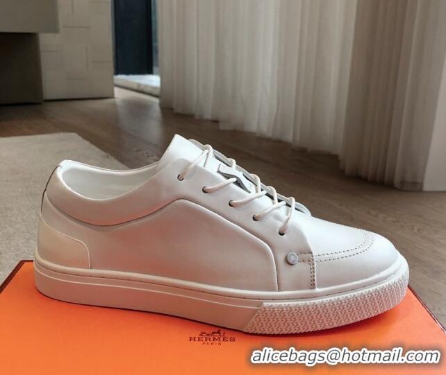 Best Grade Hermes Irwin Calfskin Sneakers White 0425094