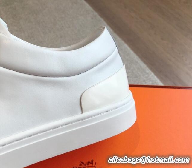 Best Grade Hermes Irwin Calfskin Sneakers White 0425094