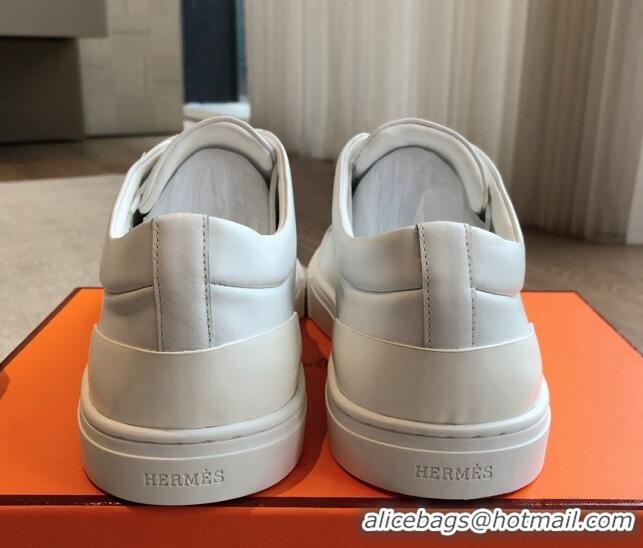 Best Grade Hermes Irwin Calfskin Sneakers White 0425094