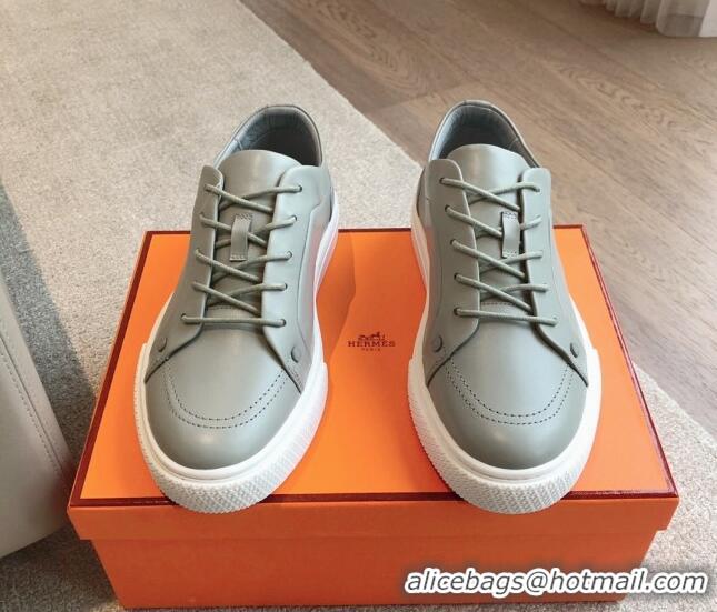 Perfect Hermes Irwin Calfskin Sneakers Grey 0425095