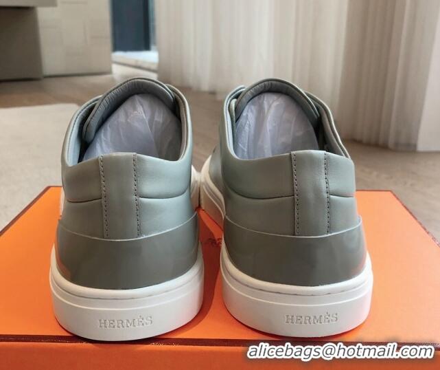 Perfect Hermes Irwin Calfskin Sneakers Grey 0425095